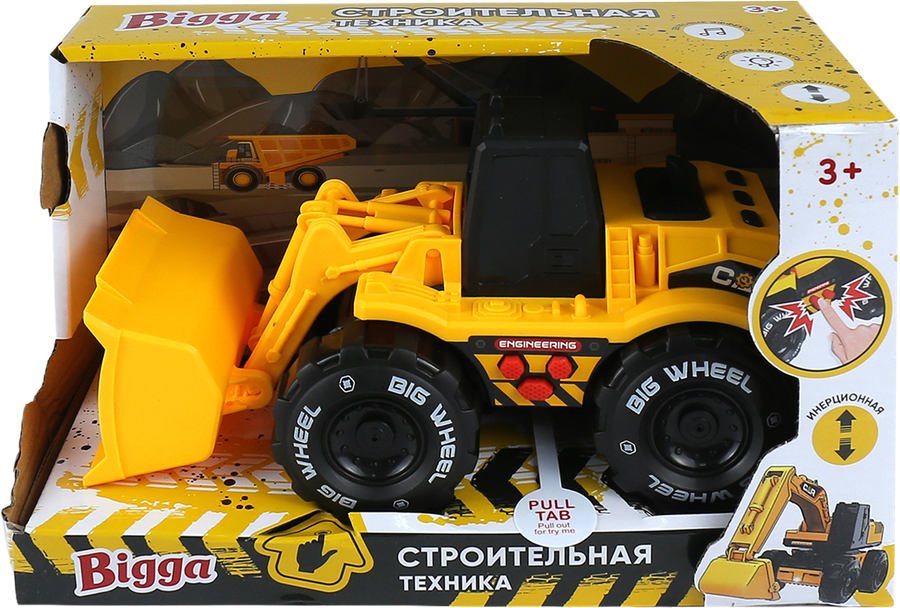 Игрушка инерционная BIGGA Строительная техника со световыми и звуковыми эффектами, в ассортименте, превью