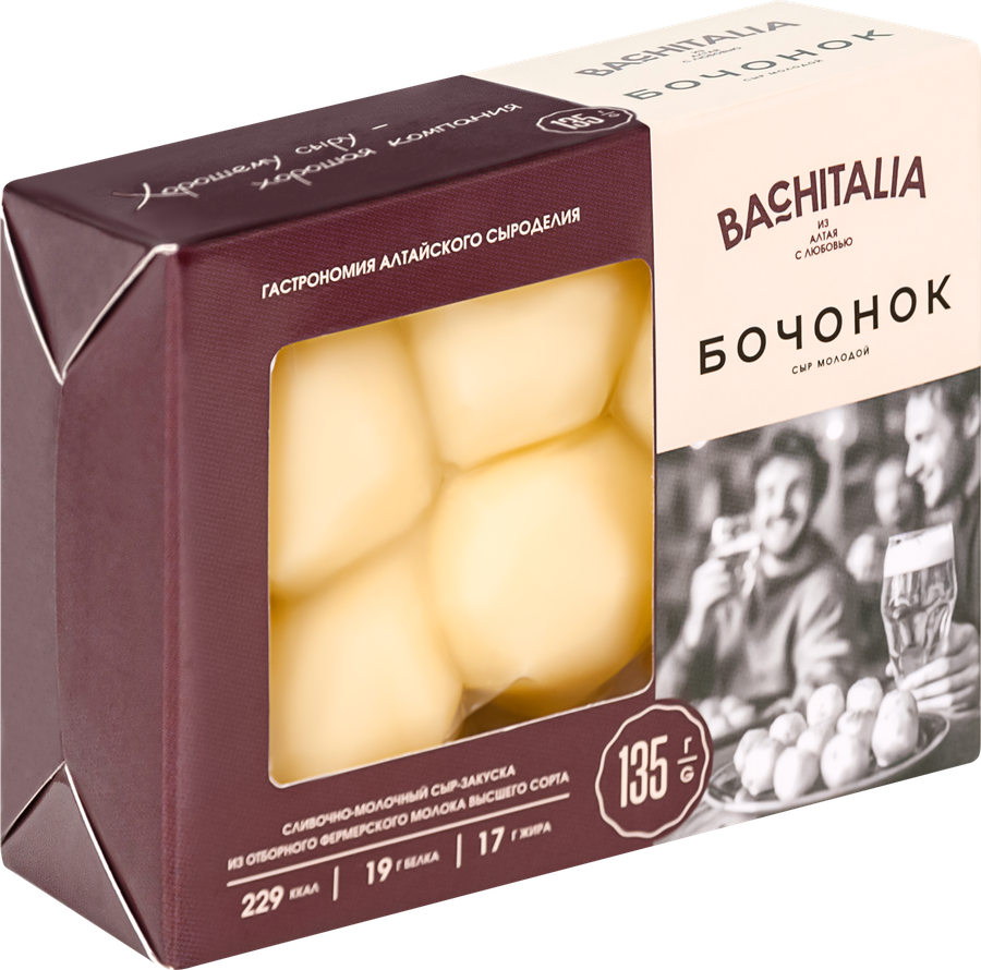 Сыр BACHITALIA Бочонок, молодой 35%, без змж, 135г, превью