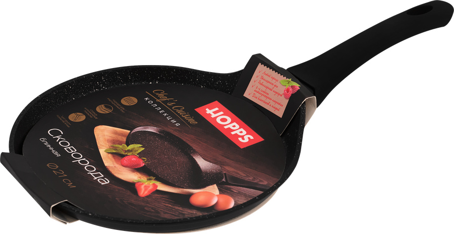 Сковорода блинная HOPPS Chefs Cuisine литая антипригарное покрытие, индукция, 21см, Арт. HB211-CCID, предпросмотр