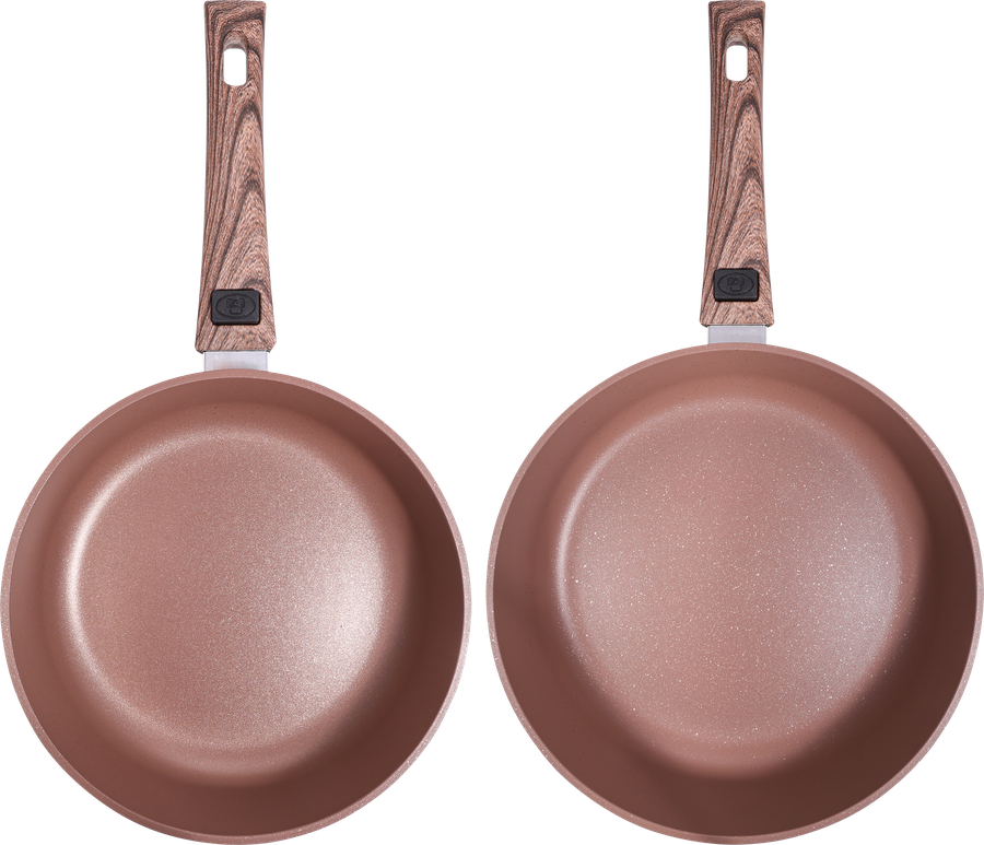 Набор сковород HOPPS Caramel Charm 24см+28см+съемная ручка, литые, с антипригарным покрытием, Арт. HP-24-28, предпросмотр