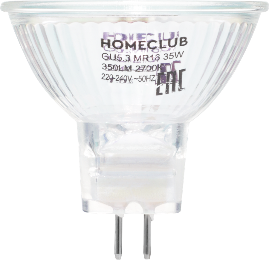 Лампа галогеновая HOMECLUB софит 35Вт GU5.3 теплый свет, Арт. HAL-MR16-35GU5.327, предпросмотр