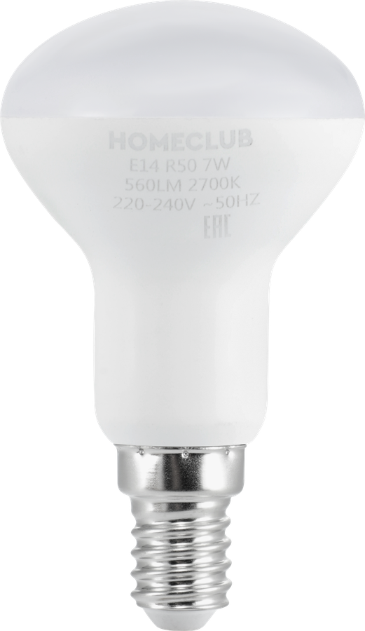 Лампа светодиодная HOMECLUB рефлектор 7Вт E14 теплый свет, Арт. LED-R50-7E1427, превью