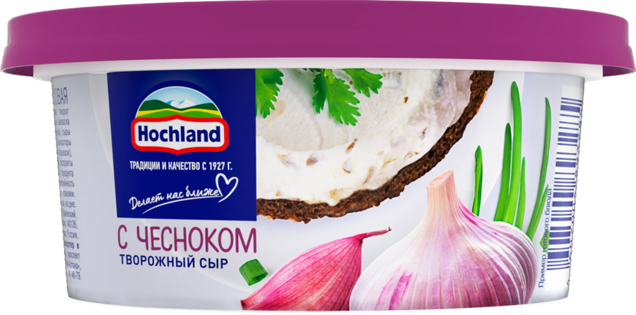 Сыр творожный HOCHLAND с чесноком 60%, без змж, 140г, превью