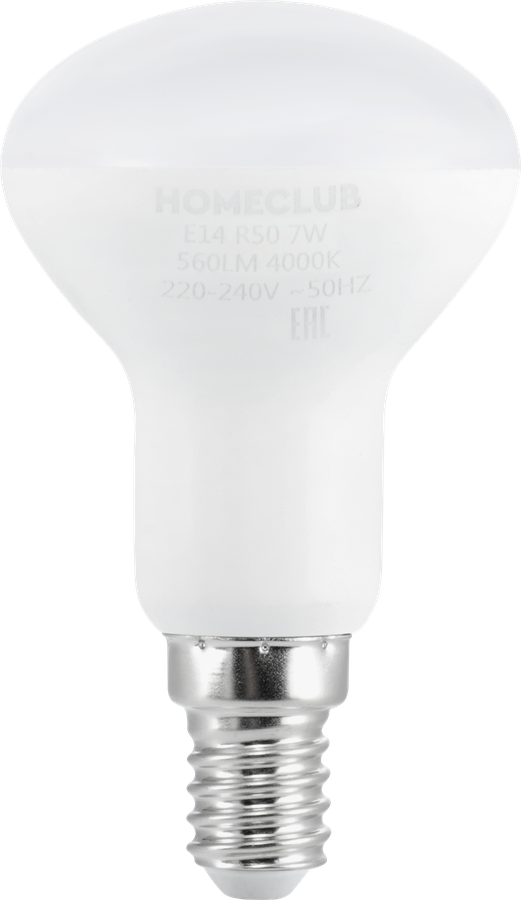 Лампа светодиодная HOMECLUB рефлектор 7Вт E14 нейтральный свет, Арт. LED-R50-7E1440, превью