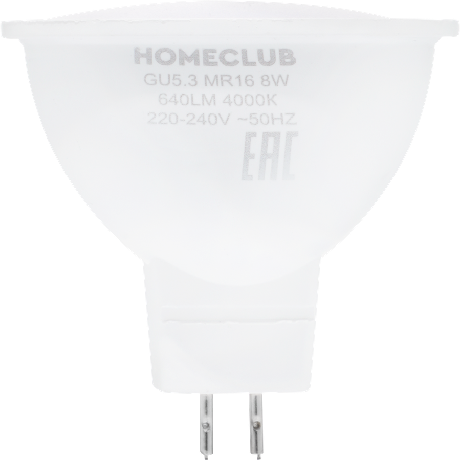Лампа светодиодная HOMECLUB софит 8Вт GU5.3 нейтральный свет, Арт. LED-MR16-8GU5.340, превью