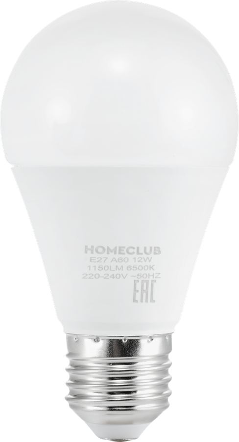 Лампа светодиодная HOMECLUB груша 12Вт E27 холодный свет, Арт. LED-A60-12E2765, превью