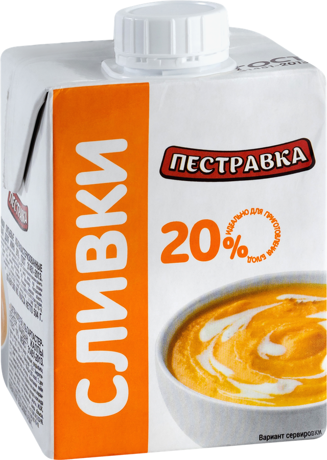 Сливки ультрапастеризованные ПЕСТРАВКА 20%, без змж, 500мл, превью