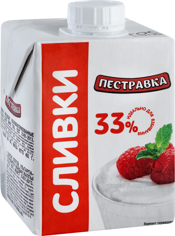 Сливки ультрапастеризованные ПЕСТРАВКА 33%, без змж, 500мл, превью