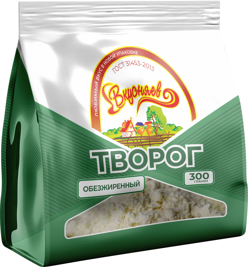 Творог ВКУСНЯЕВ обезжиренный, без змж, 300г, предпросмотр