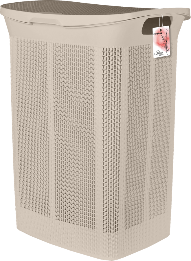 Корзина для белья KEEPLEX Ajur 43х34х59см, с откидной крышкой, 50л, Арт. KL4101БЖ-Л, превью