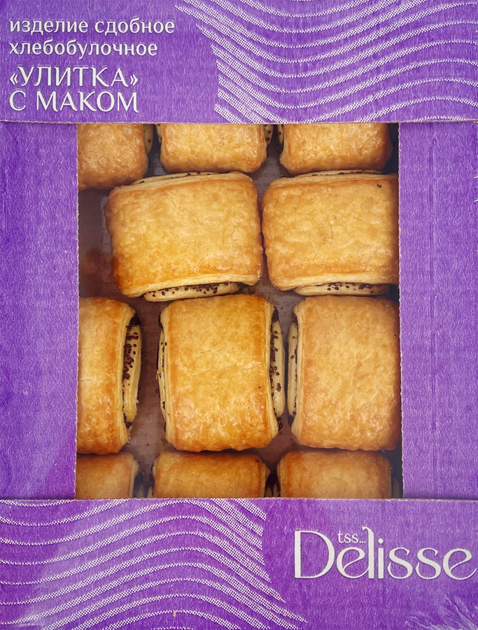 Изделие хлебобулочное сдобное DELISSE Улитка с маком, 320г, превью