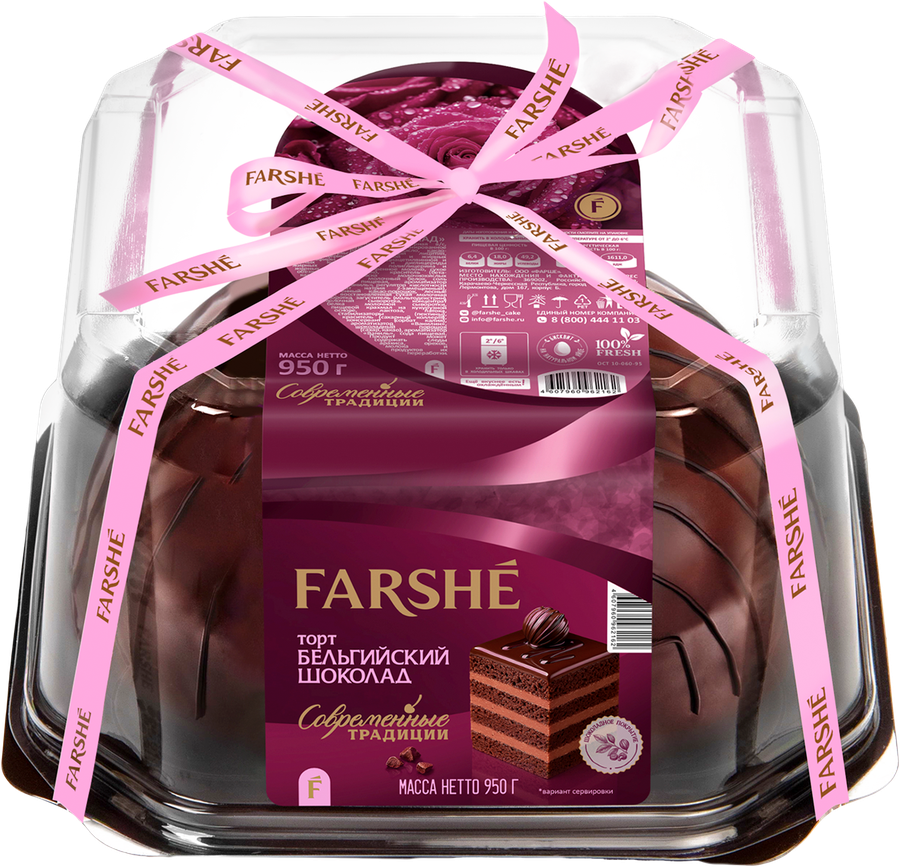 Торт FARSHE Бельгийский шоколад, 950г, предпросмотр