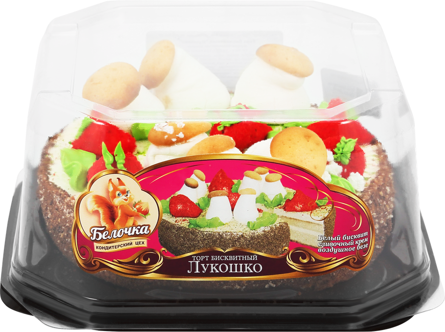 Торт бисквитный БЕЛОЧКА Лукошко, 700г, предпросмотр