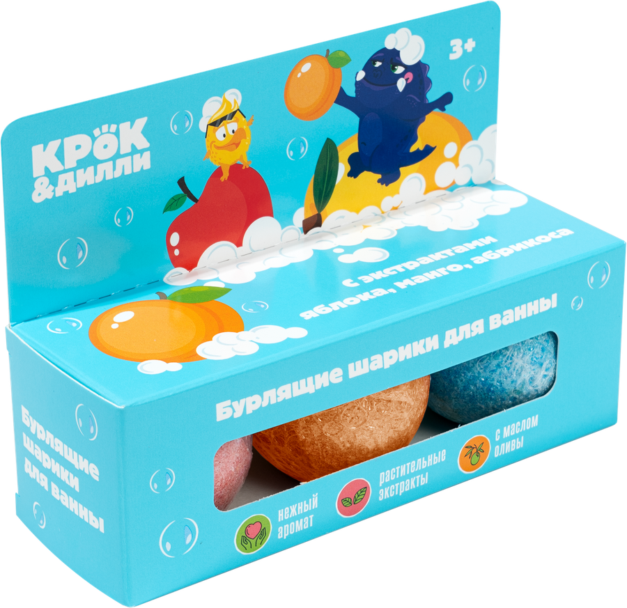 Шарики бурлящие для ванны КРОК&ДИЛЛИ Голубой, 165г, превью