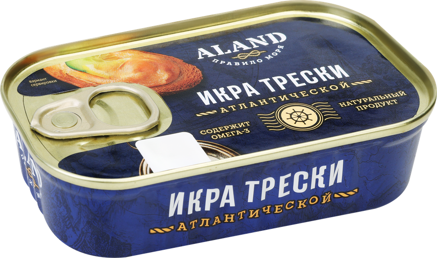 Икра трески Атлантической ALAND пробойная, 120г, превью