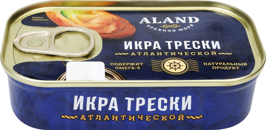 Икра трески Атлантической ALAND пробойная, 120г, превью
