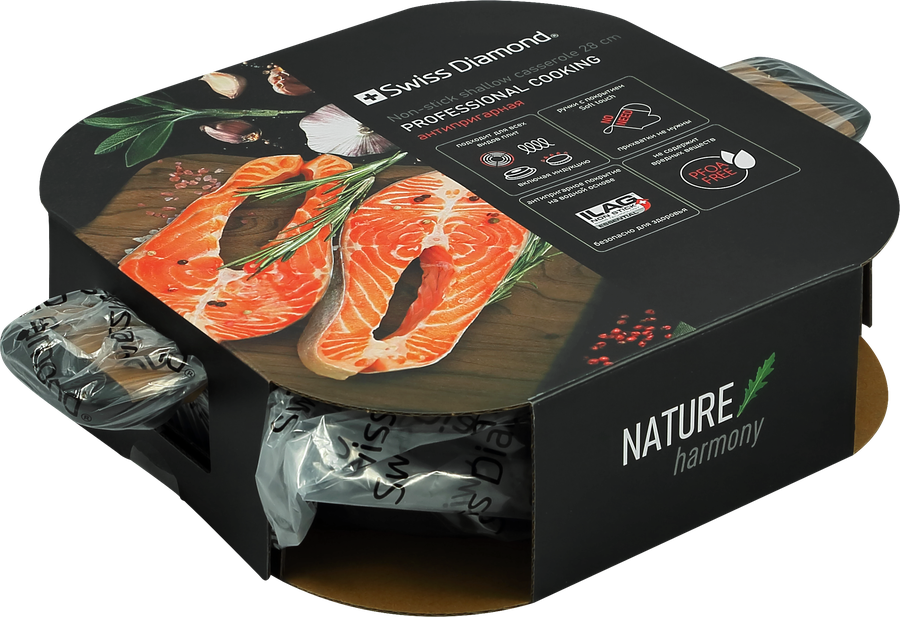Жаровня SWISS DIAMOND Nature harmony 28х8см, с крышкой, антипригарное покрытие, 4.4л, Арт. 20000007203, превью