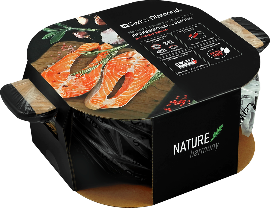 Кастрюля SWISS DIAMOND Nature harmony 24х11,5см, антипригарное покрытие, с крышкой, 4.4л, Арт. 20000007204, предпросмотр