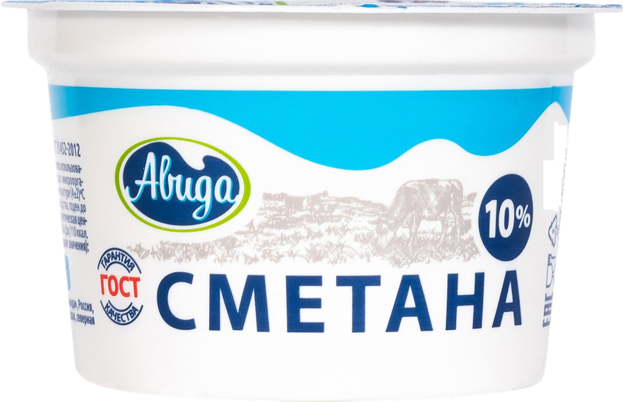 Сметана АВИДА 10%, без змж, 170г, предпросмотр