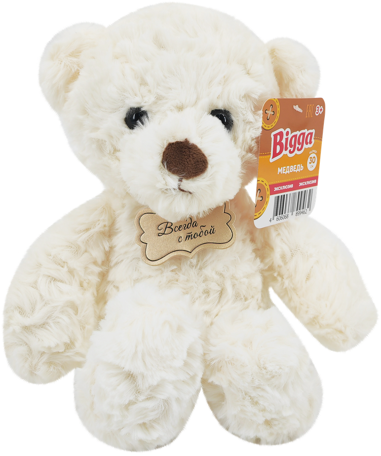 Игрушка мягкая BIGGA Медведь, кремовый, 30см, Арт. CW25A-055A-25CM, превью