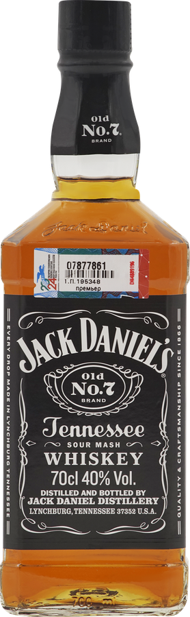 Виски JACK DANIEL'S Tennessee зерновой 40%, со стаканом, 0.7л, превью