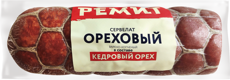 Колбаса копчено-вареная РЕМИТ Сервелат Ореховый, весовая, превью