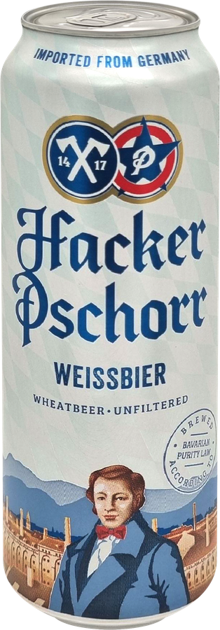 Пиво светлое HACKER-PSCHORR Weissbier нефильтрованное неосветленное пастеризованное 5,5%, 0.5л, предпросмотр