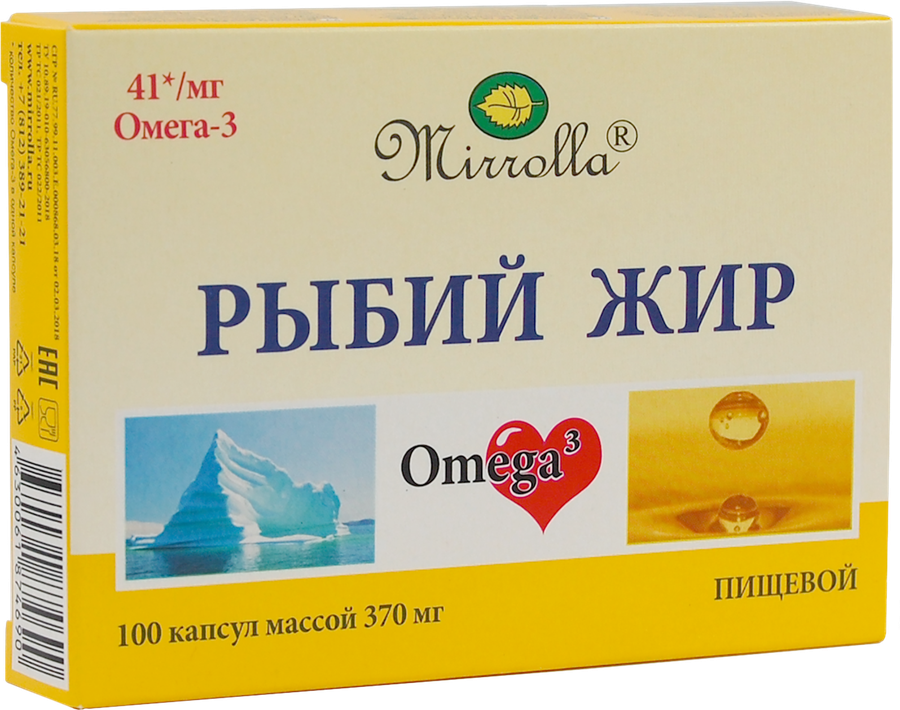 Биологически активная добавка MIRROLLA Рыбий жир пищевой, 100шт, предпросмотр