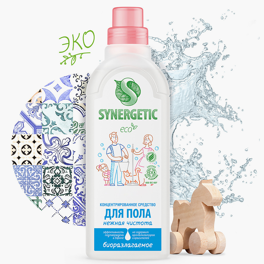 Средство для пола SYNERGETIC Нежная чистота, 750мл, превью