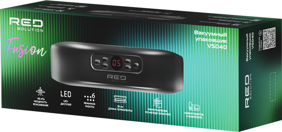 Вакуумный упаковщик RED SOLUTION Фьюжен, 220–240В, 115Вт, Арт. VS040, предпросмотр