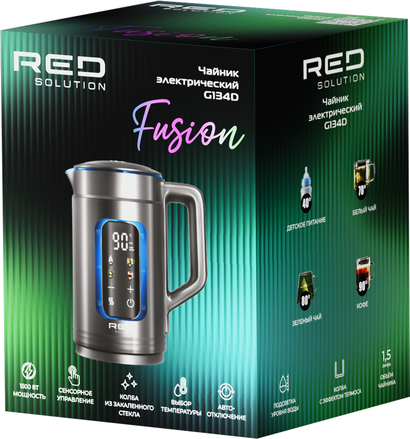 Чайник RED SOLUTION Фьюжен, мощность 1500Вт, напряжение 220-240В, Арт. G134D, превью