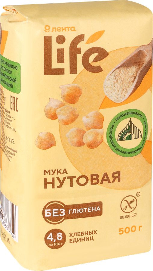 Мука нутовая ЛЕНТА LIFE, 500г, превью