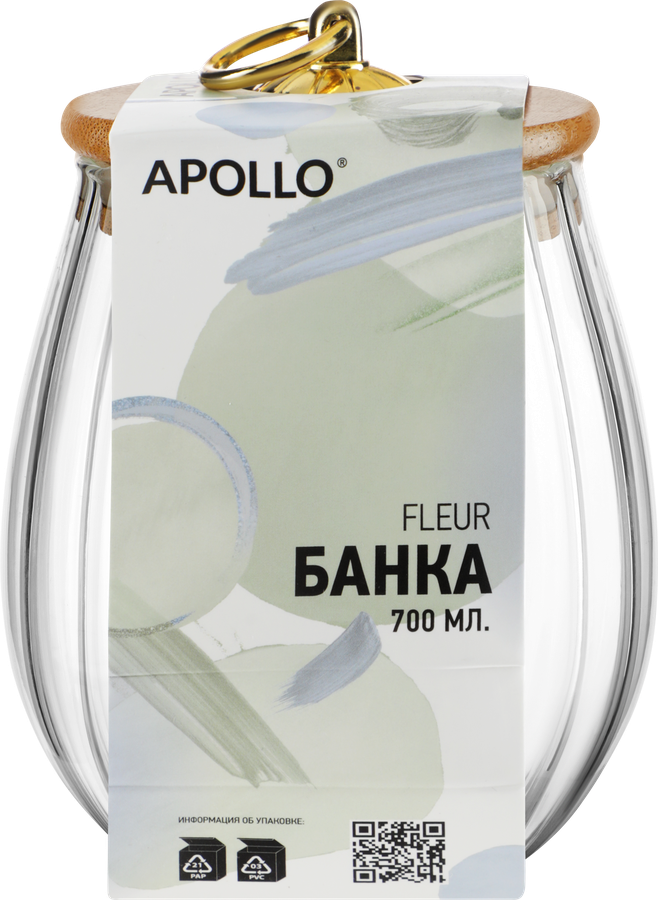 Банка для хранения APOLLO Fleur, 700мл, Арт. FLR-001, предпросмотр