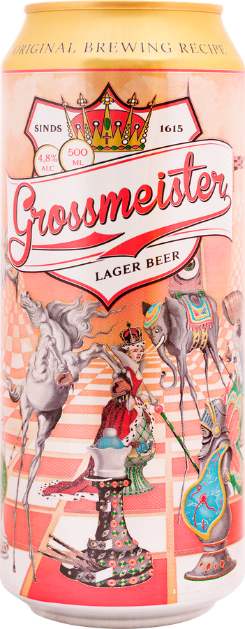 Пиво светлое GROSSMEISTER фильтрованное пастеризованное 4,8%, 0.5л, предпросмотр