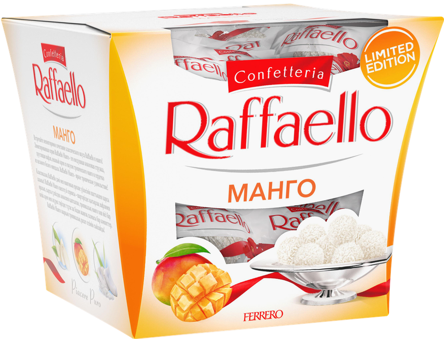Конфеты RAFFAELLO с миндалем и манго, 130г, превью