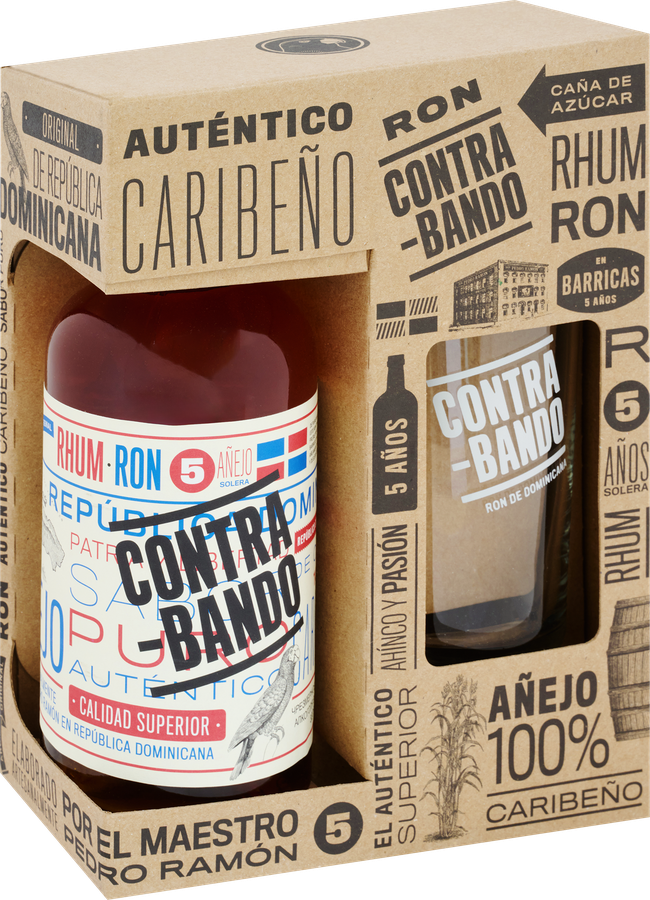 Ром CONTRABANDO 5 лет 40%, со стаканом, п/у, 0.7л, предпросмотр