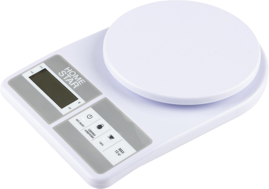 Весы кухонные HOMESTAR пластиковый корпус, LCD дисплей, 14см, Арт. 104931, предпросмотр