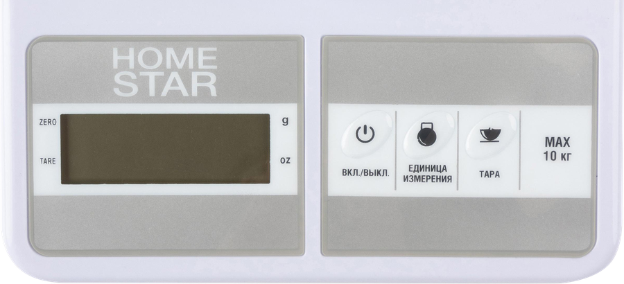 Весы кухонные HOMESTAR пластиковый корпус, LCD дисплей, 14см, Арт. 104931, превью