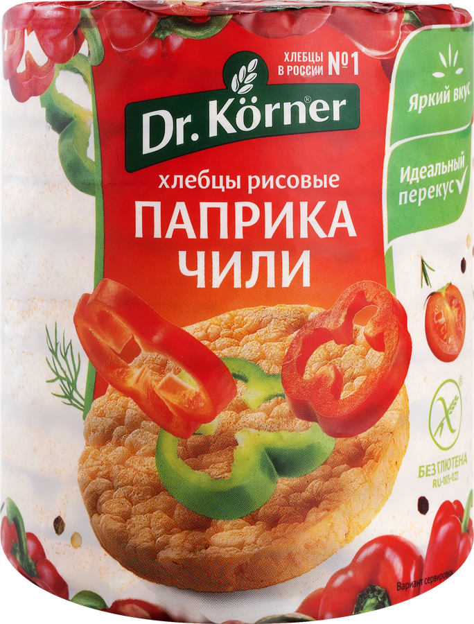 Хлебцы рисовые DR KORNER хрустящие, с паприкой и чили, 80г, превью
