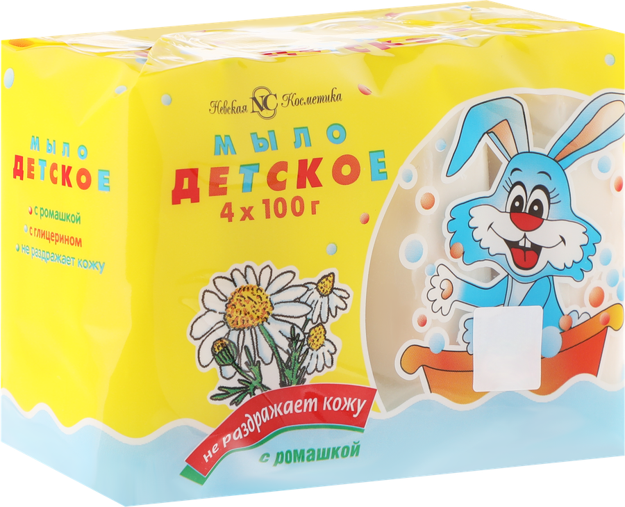 Мыло туалетное НЕВСКАЯ КОСМЕТИКА Детское с ромашкой, 4шт, предпросмотр
