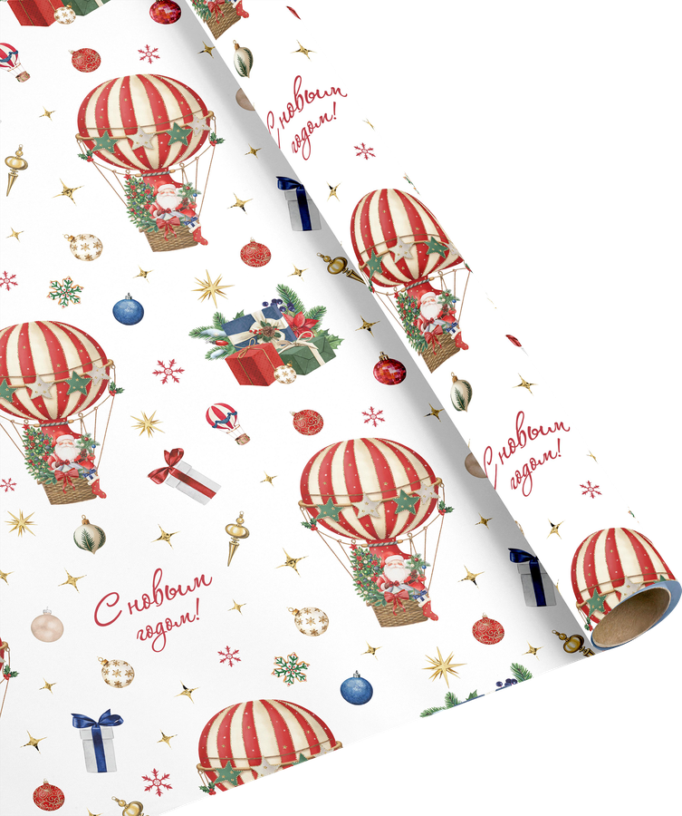 Бумага упаковочная декоративная CITY HOME TRADE New Years Joy, 80г, 70х100см, предпросмотр