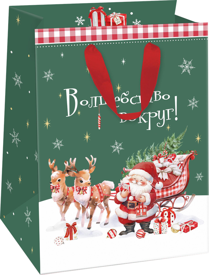 Пакет подарочный CITY HOME TRADE New Years Joy 19х14х9см, эффект, превью