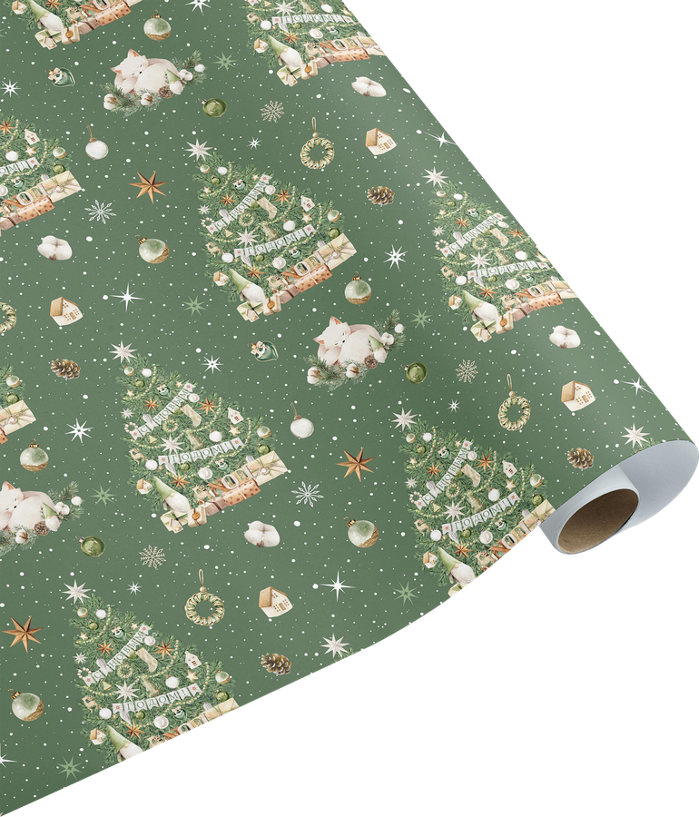 Бумага упаковочная декоративная CITY HOME TRADE Christmas Woodland, 70х100см, предпросмотр