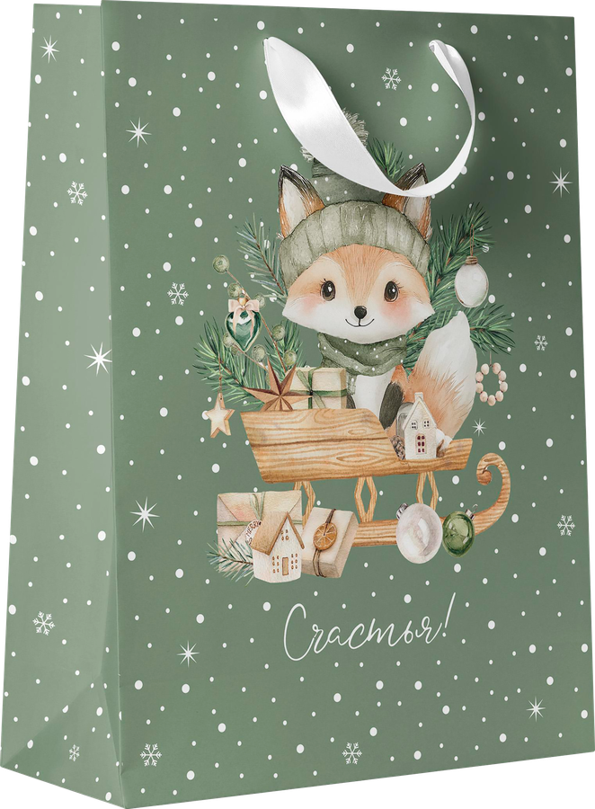 Пакет подарочный CITY HOME TRADE Christmas Woodland 31х26х11см, превью