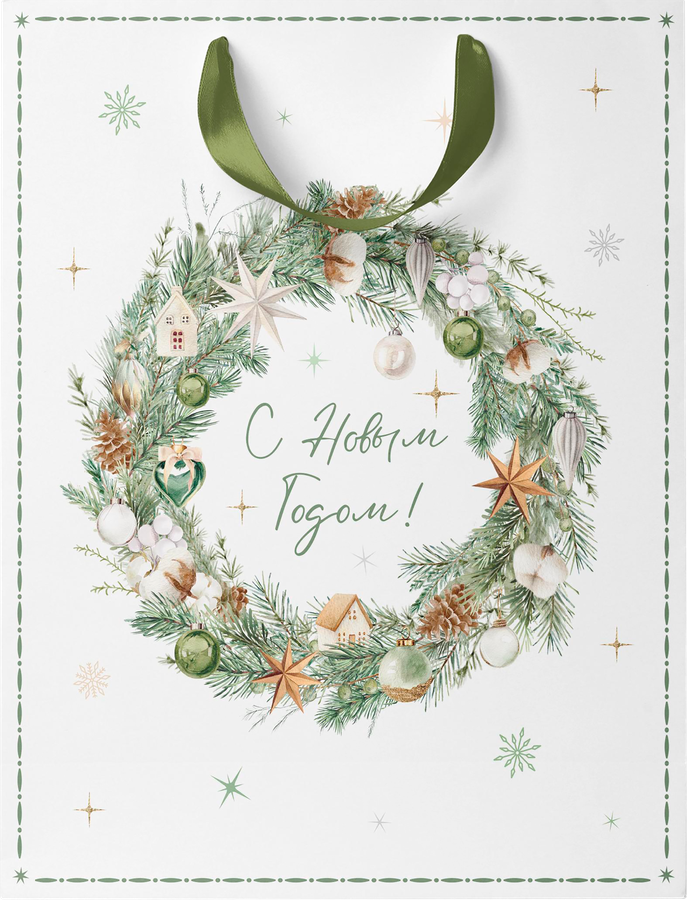 Пакет подарочный CITY HOME TRADE Christmas Woodland 23х18х10см, предпросмотр