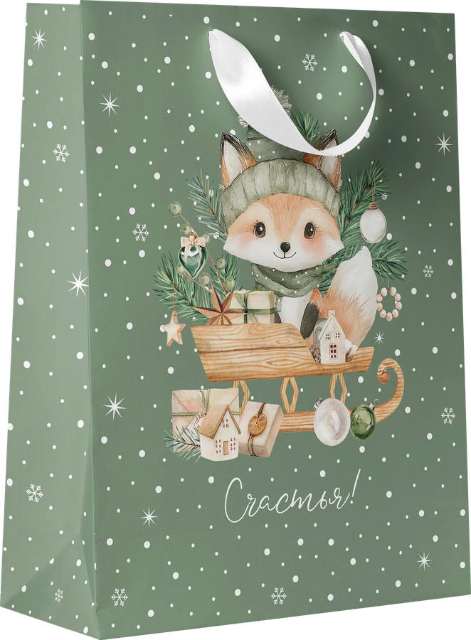 Пакет подарочный CITY HOME TRADE Christmas Woodland 23х18х10см, предпросмотр