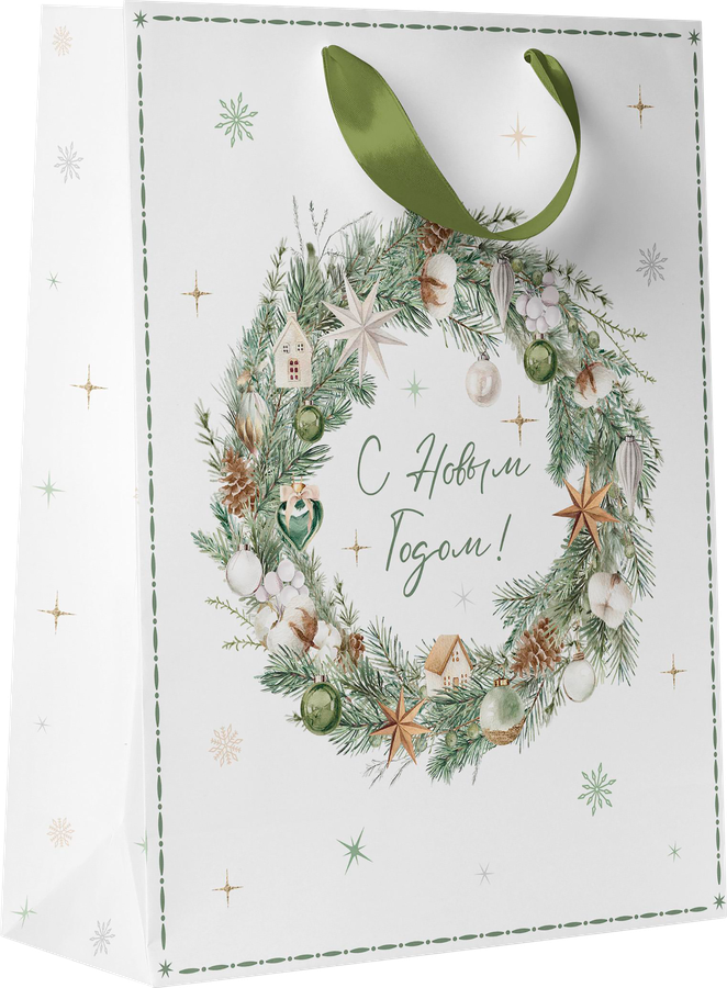 Пакет подарочный CITY HOME TRADE Christmas Woodland 23х18х10см, предпросмотр