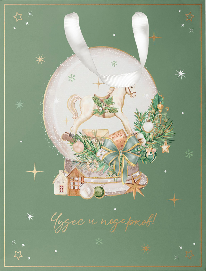 Пакет подарочный CITY HOME TRADE Christmas Woodland 31х26х11см, превью