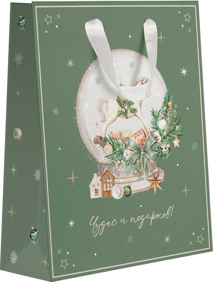 Пакет подарочный CITY HOME TRADE Christmas Woodland 31х26х11см, превью