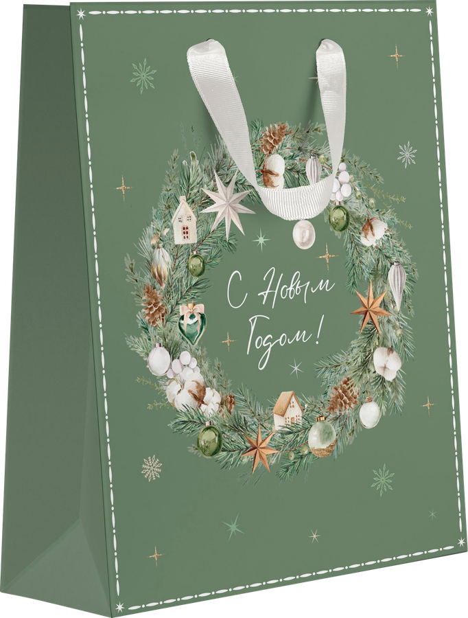 Пакет подарочный CITY HOME TRADE Christmas Woodland 31х26х11см, превью